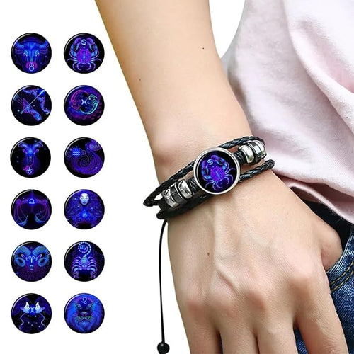 🎉Zodiac Constellations Luminous Starry Sky Punk Style Bracelet for All ⭐🌙